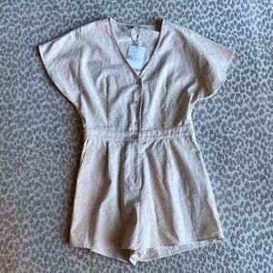 NWT The Good Jane- The Voyager Taylor Linen Blend Romper, size L